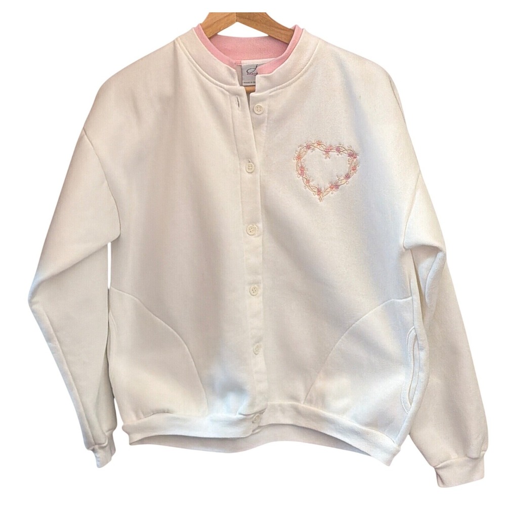 Vintage Artisans Sunschein Designs Button Sweatshirt Grandmacore Cottagecore